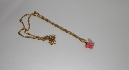 Coral Butterfly Necklace