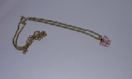 Baby Pink Butterfly Necklace