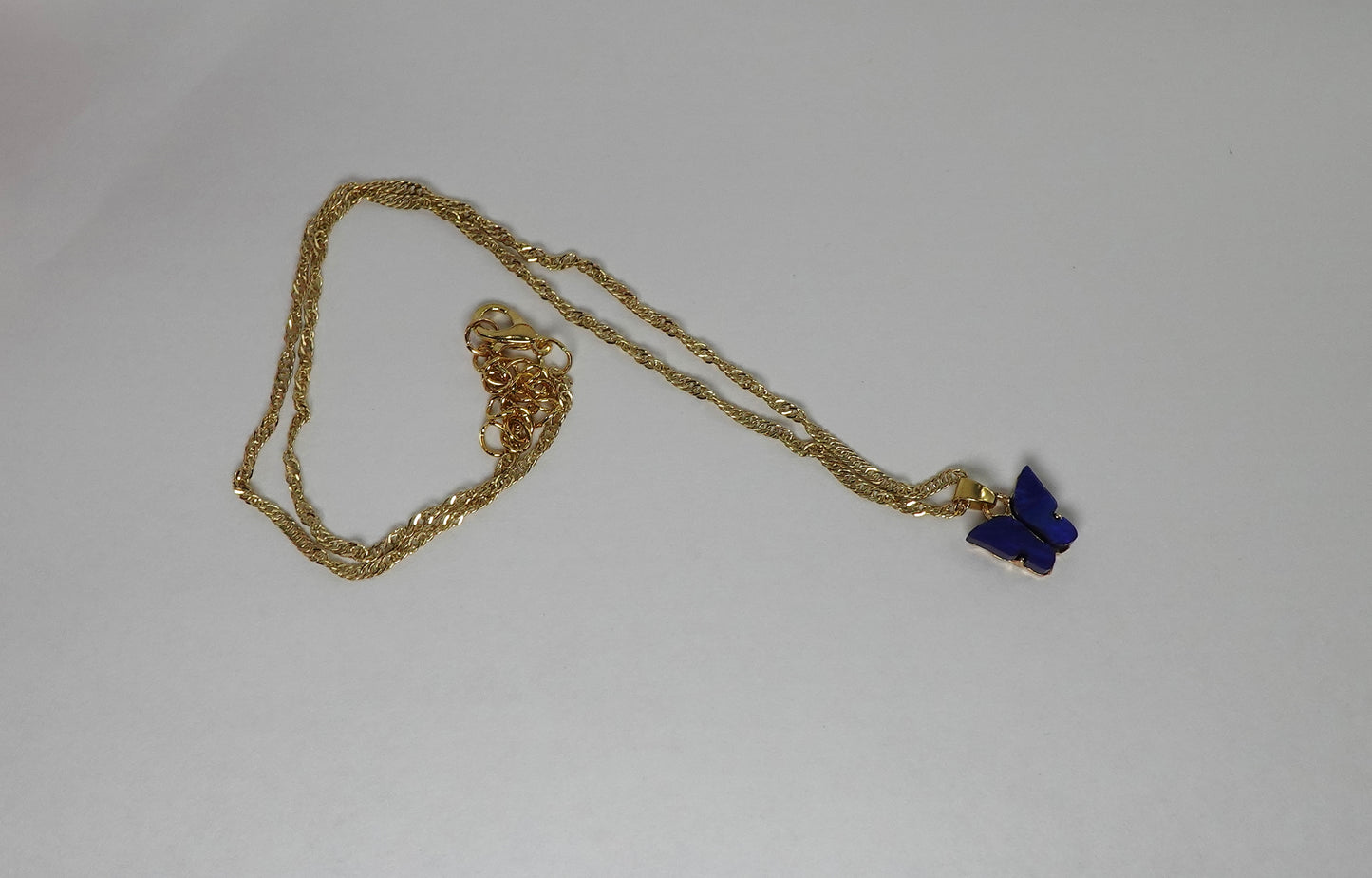 Midnight Blue Butterfly Necklace